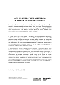 ACTA DEL JURADO. I PREMIO ALBERTO ELENA DE