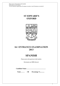 spanish - St Edward`s School