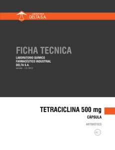 TETRACICLINA 500 mg - Laboratorios DELTA SA