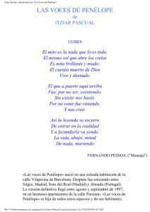 Itziar Pascual: edición del texto "Las Voces de Penélope"