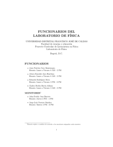 FUNCIONARIOS DEL LABORATORIO DE FÍSICA