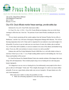 City of St. Cloud officials monitor freeze warnings, provide safety tips
