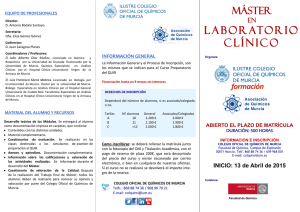 laboratorio clínico - Colegio Oficial de Químicos de Murcia