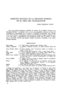 Aspectos sociales de la religión romana en el área del Guadalquivir