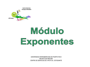 Módulo de exponentes - Recinto de Arecibo
