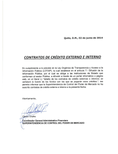 contratos de crédito externo e interno
