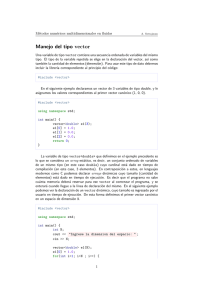 Manejo del tipo vector