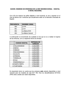 GUION CAMBIO DE FRECUENCIAS, RCN Y CARACOL