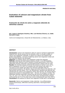Evaluation of calcium and magnesium citrate from Cuban dolomite