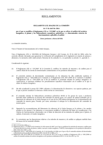 Reglamento (UE) 2016/582 de la Comisión, de 15 de abril