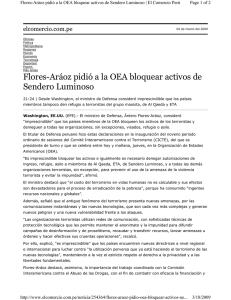 Flores-Aráoz pidió a la OEA bloquear activos de Sendero Luminoso