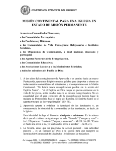 Mensaje sobre Misión Continental - Iglesia Católica Conferencia