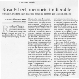 Rosa Esbert, memoria inalterable