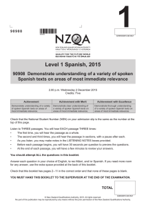 Level 1 Spanish (90908) 2015
