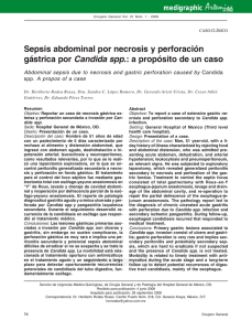 Sepsis abdominal por necrosis y perforación gástrica por Candida