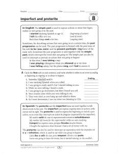 Imperfect and preterite (E