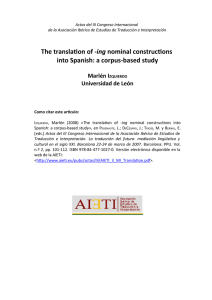 The translation of -ing nominal constructions into Spanish: a