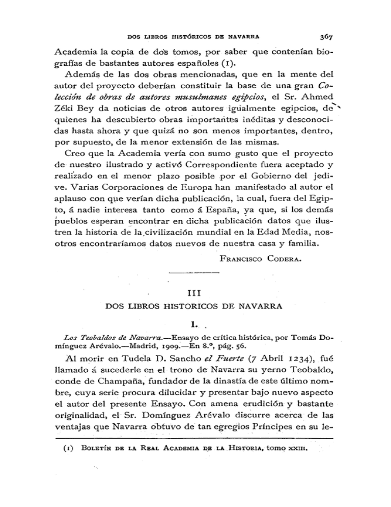 Academia La Copia De Dos Tomos, Por Saber Que Contenían Bio