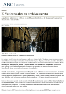 El Vaticano abre su archivo secreto