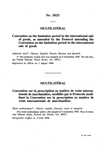 No. 26121 MULTILATERAL Convention on the limitation period in