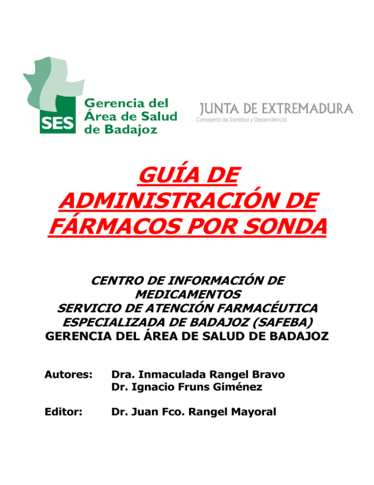 Guía De Administración De Fármacos Por Sonda 2958