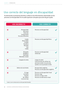 Uso correcto del lenguaje en discapacidad