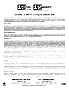 Contrato De Tarjeta De Regalo MasterCard