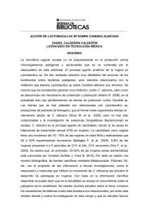 ACCIÓN DE LACTOBACILLUS SP SOBRE CANDIDA ALBICANS