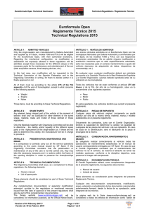 Euroformula Open Reglamento Técnico 2015 Technical