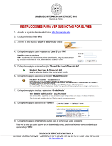 instrucciones para ver sus notas por el web - Ponce