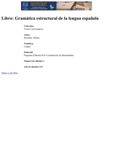 Libro: Gramática estructural de la lengua española