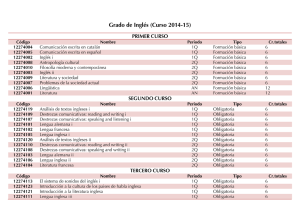 Grado de Inglés (Curso 2014-15)