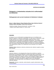 Patogenia y tratamientos actuales de la enfermedad de Alzheimer