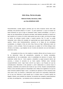 Reseña de John Gray, Perros de paja,, Editorial Paidós, Barcelona
