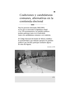 Coaliciones y candidaturas comunes, alternativas en la contienda