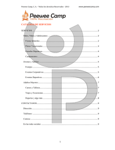 Catálogo PDF - Peewee Camp 100% Recreación