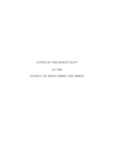 notes on the spirituality of the society of jesus christ the priest