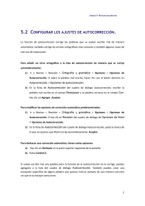 5.2 CONFIGURAR LOS AJUSTES DE AUTOCORRECCIÓN.