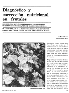 Diagnóstico y corrección nutricional en frutales