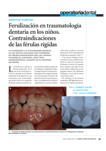Ferulización en traumatología dentaria en los niños