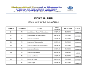 Índice salarial julio 2014