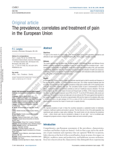The prevalence, correlates and treatment of pain in