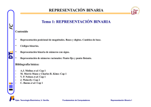 REPRESENTACIÓN BINARIA - Departamento de Tecnología