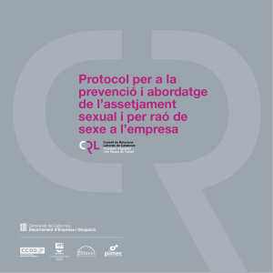 Protocol per a la prevenció i abordatge de l`assetjament sexual i per