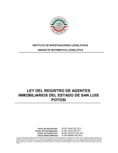 Ley del Registro de Agentes Inmobiliarios