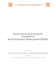 Escala breve de Evaluación Psiquiátrica Brief Psychiatric Rating