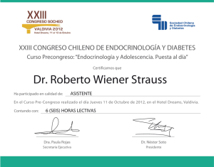 Dr. Roberto Wiener Strauss - Sociedad Chilena de Endocrinología y