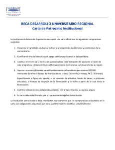 BECA DESARROLLO UNIVERSITARIO REGIONAL Carta