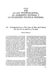 la ley internacional, el gobierno mundial y la economía política