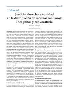 Justicia, derecho y equidad en la distribución de recursos sanitarios